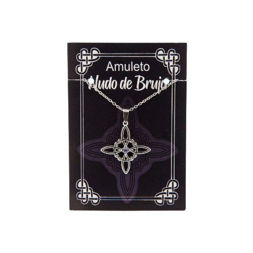 Colgante Nudo Brujas Acero P Circonita Malva - 290