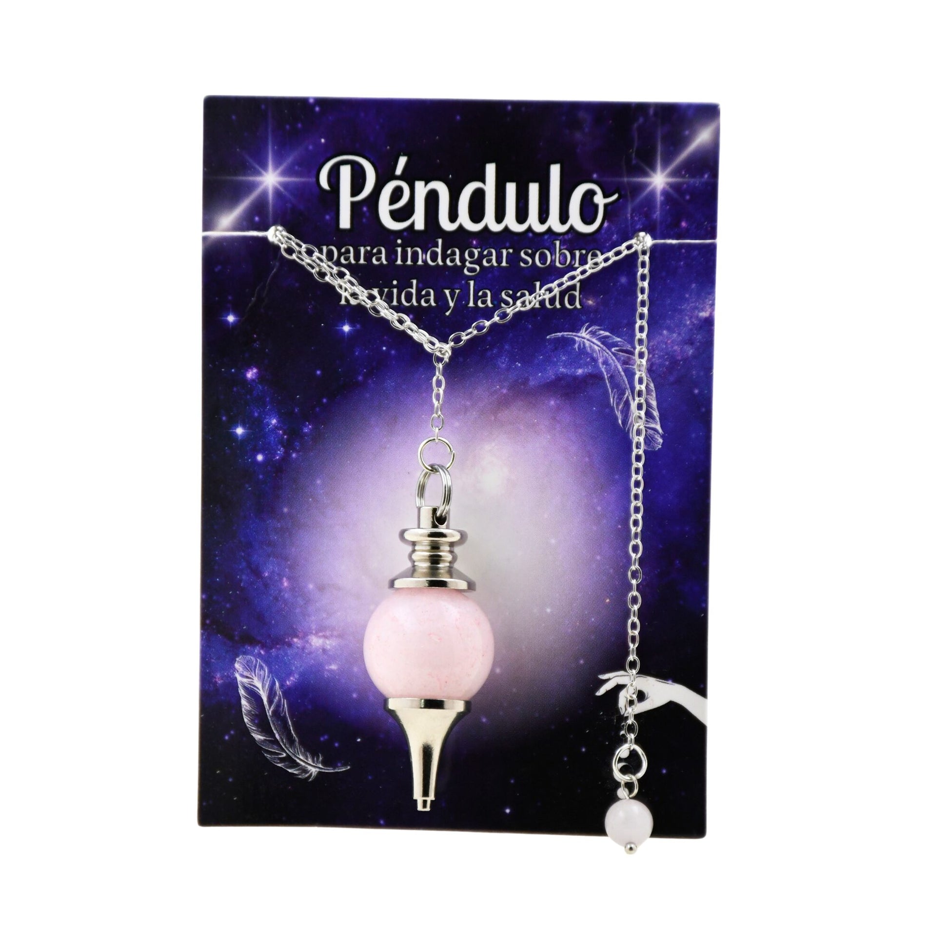 Péndulo Bola Mineral - Cuarzo Rosa REF 6