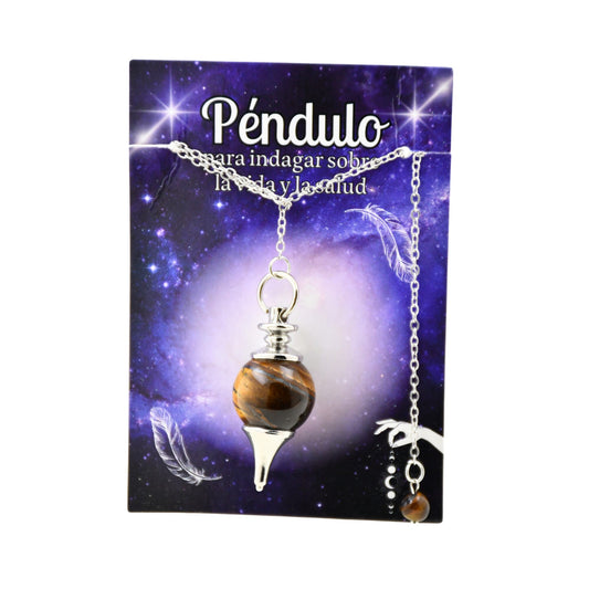 Péndulo Bola Mineral - Ojo de Tigre REF 6
