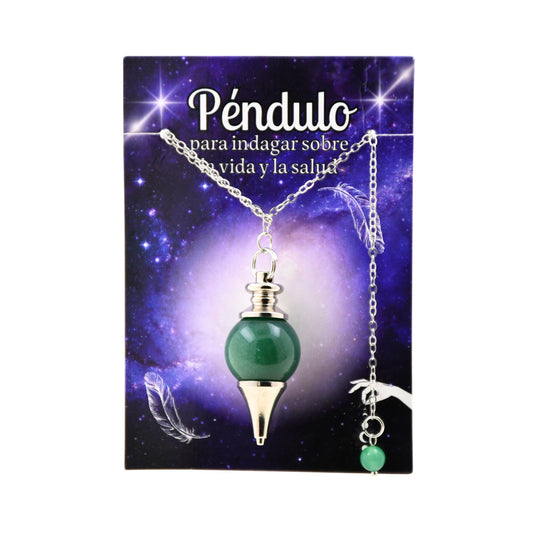 Péndulo Bola Mineral - AVENTURINA REF 6