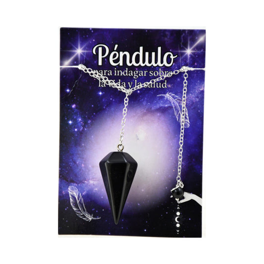 Péndulo Facetado Mineral - Obsidiana REF 6