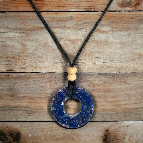 Colgante aro de orgonita 40mm - Lapislazuli REF 5