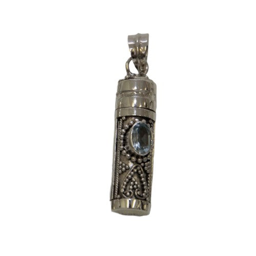 Colgante Plata Cofre Deseos - TOPACIO AZUL REF1490