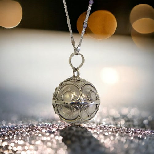 Llamador de ángeles 20 mm Plata decorado REF 1490