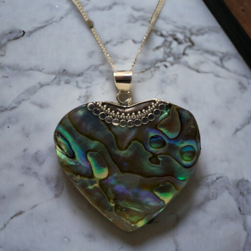 Colgante Plata concha corazón REF790 Mod01 ABALON