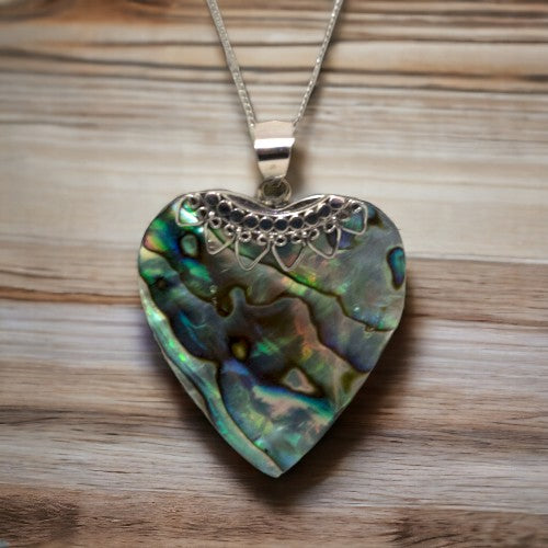 Colgante Plata concha corazón REF790 Mod02 ABALON