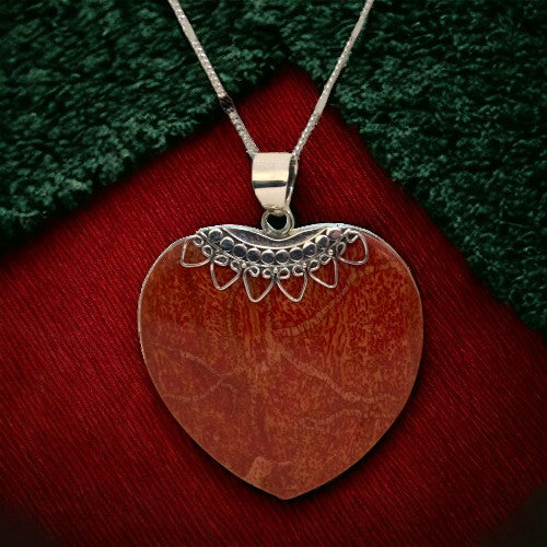 Colgante Plata concha corazón REF790 Mod02 CORAL