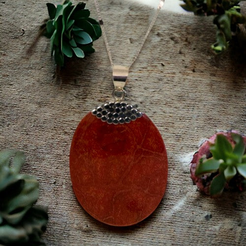 Colgante Plata concha OVALADO REF790 - CORAL