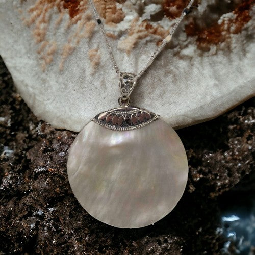 Colgante Plata concha REDONDO REF790 - PERLA