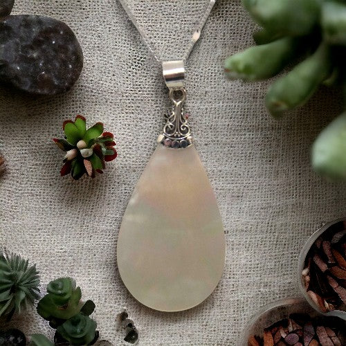 Colgante Plata concha GOTA AGUA REF790 - PERLA