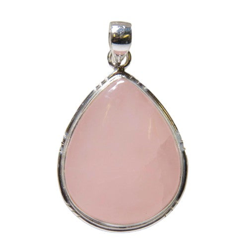 Colgante gota Plata LISO CUARZO ROSA REF1990