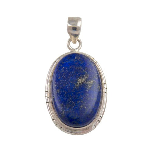 Colgante Oval 45mm Plata LISO LAPISLAZULI REF1490