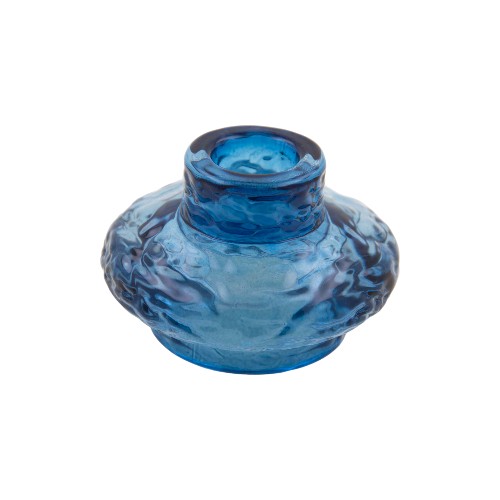 Portavela cristal doble diseño azul