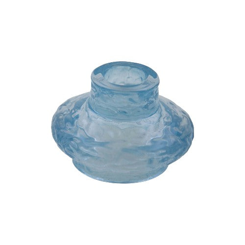 Portavela cristal doble diseño celeste