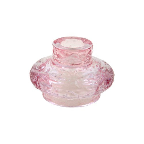 Portavela cristal doble diseño rosa