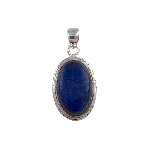 Colgante Oval 40mm Plata ley LISO LAPSILAZULI 1190