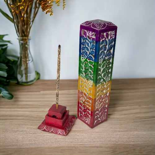 Torre incienso PIEDRA10,5" 7chakrasmulticolor 9903