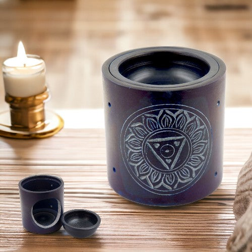 Quemador aceite PIEDRA 3" color azul -9913 G