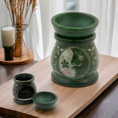 Quemador aceite PIEDRA 2,5" luna verde - 9911B