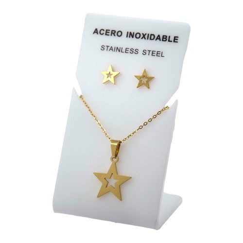 Conjunto Acero Dorado Estrella Mod. 11