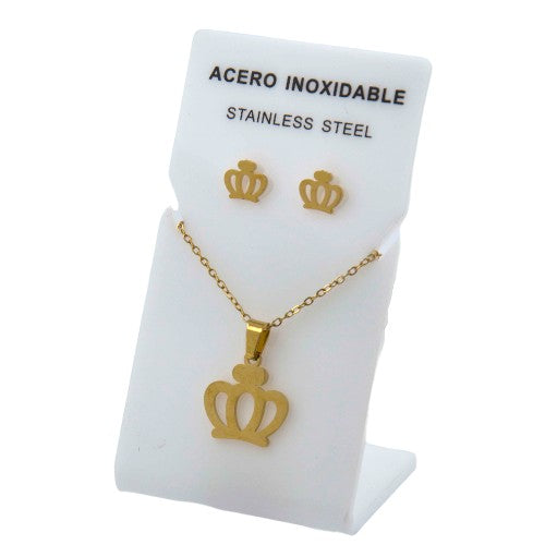 Conjunto Acero Dorado Corona Mod. 14