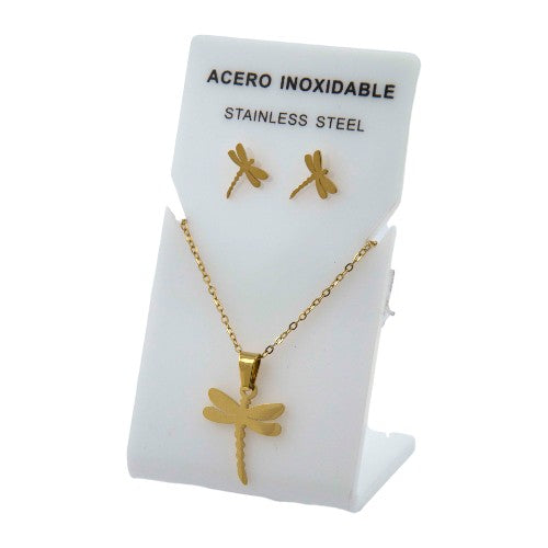 Conjunto Acero Dorado Libelula Mod. 19