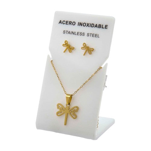 Conjunto Acero Dorado Libelula Mod. 20
