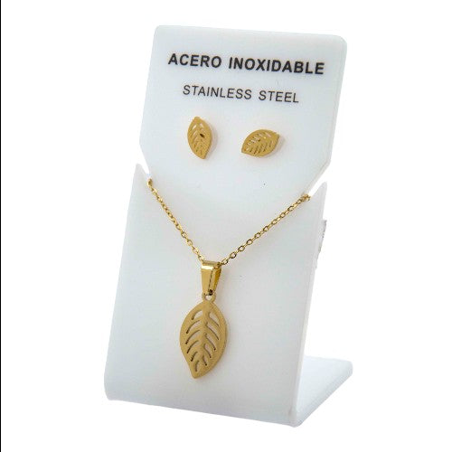 Conjunto Acero Dorado Hoja Mod. 25