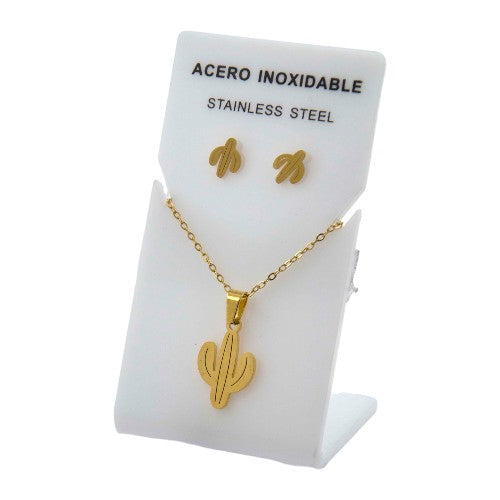 Conjunto Acero Dorado Cactus Mod. 26
