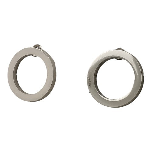 Pendientes Acero Plateado Circulo