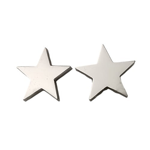 Pendientes Acero Plateado Estrella lisa