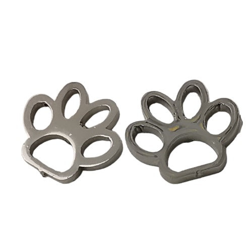 Pendientes Acero Plateado Huellas