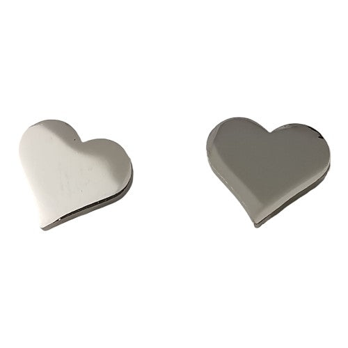 Pendientes Acero Plateado Corazón liso 10mm