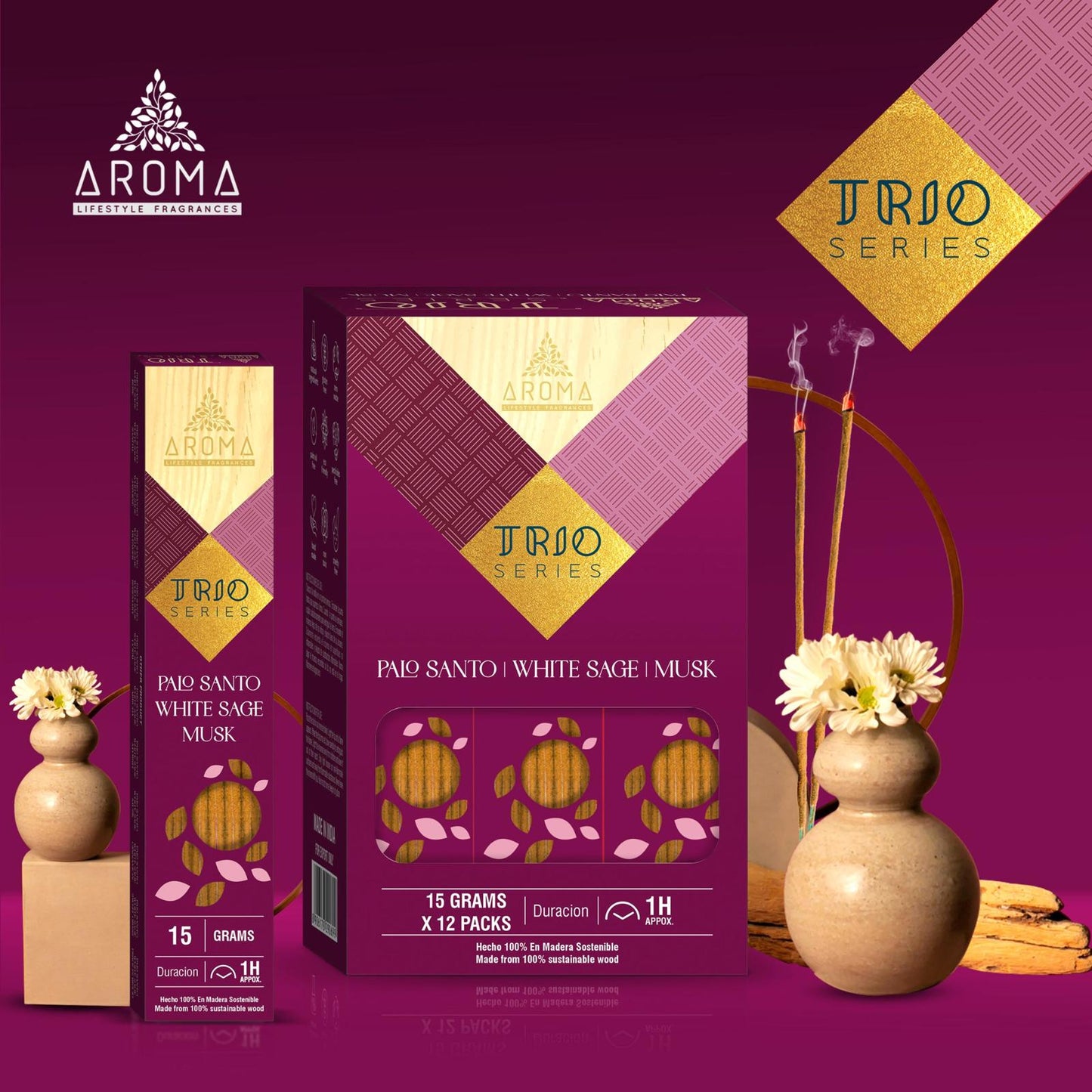 Incienso AROMA Trio Series MUSK