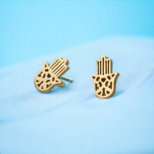Pendientes Acero Dorado Mano de Fátima