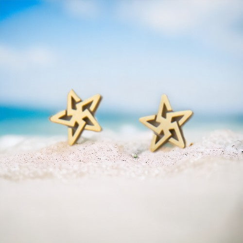 Pendientes Acero Dorado Estrella