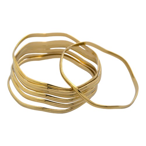 Pulsera Semanario Acero Dorado Ondulado