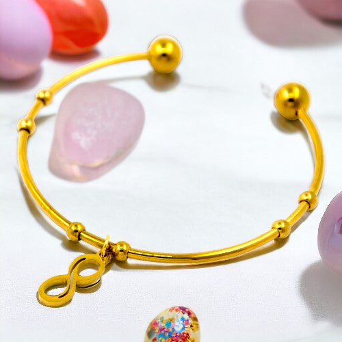 Pulsera Brazalete Acero Dorado Infinito