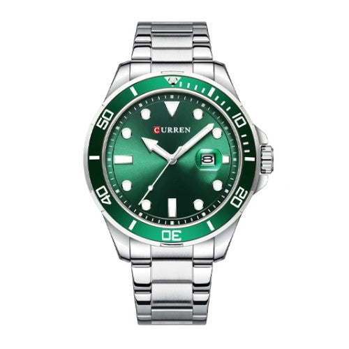 RELOJ CURREN HOMBRE M8388 VERDE-PLATA