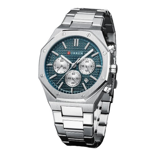 RELOJ CURREN HOMBRE M8440 VERDEAZULADO-PLATEADO