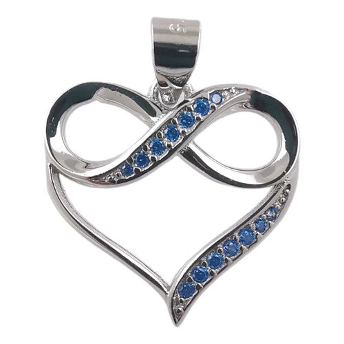 Colgante Plata Ley Corazón circonitas azul REF 490