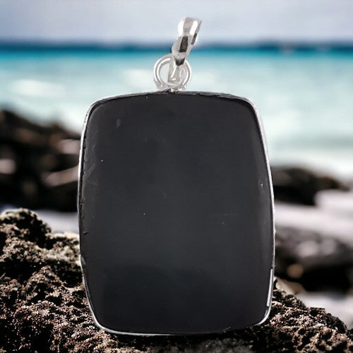 Colgante Plata de Ley 925 PIEDRA SHUNGIT REF 590