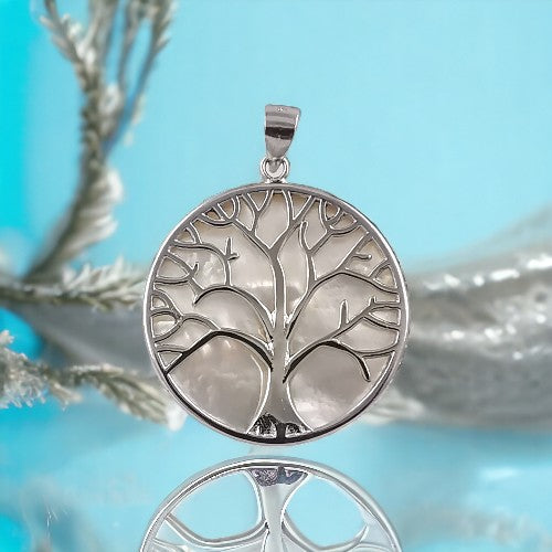 Colgante Plata Ley Árbol Vida con Nacar REF 990