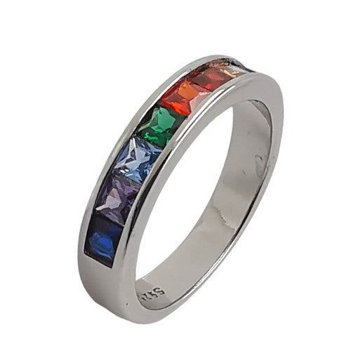 Anillo Plata deLey 925 circonitas colores REF 1190