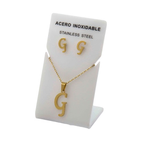 Conjunto Acero Dorado Abecedario "G"