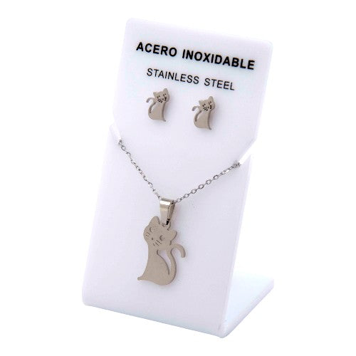 Conjunto Acero Plateado Gato mod. 47