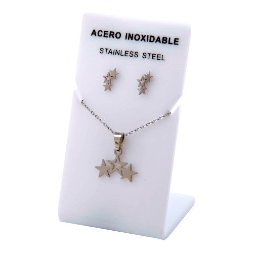 Conjunto Acero Plateado Tres estrellas mod. 61