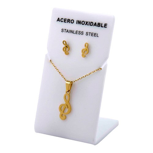 Conjunto Acero Dorado Nota Musical mod. 64