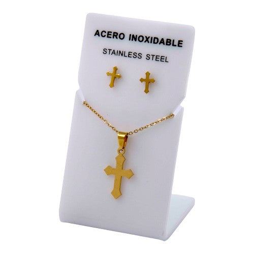 Conjunto Acero Dorado Cruz templaria mod. 65