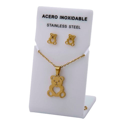 Conjunto Acero Dorado Oso Corazón mod. 66